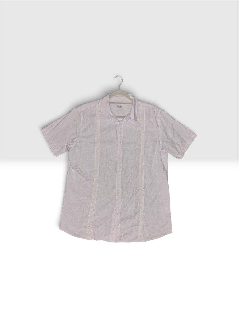 Men's Short Sleeve Casual Button-Down Shirt - White